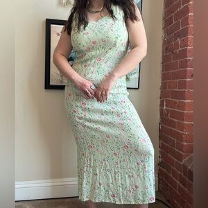 Floral Green Maxi Dress